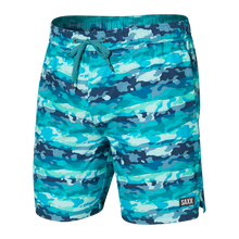 SAXX BATHING SUIT OH BUY 2N1 VOLLEY 7" BLUE MURA CAMO